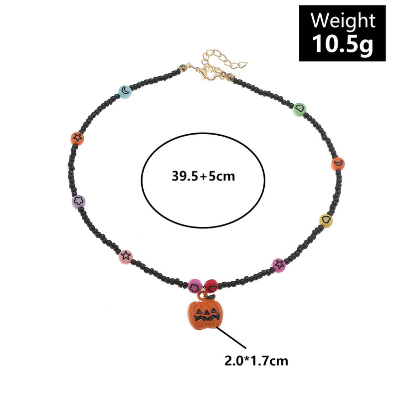 Dark Halloween Rice Bead Necklace Personality Hand Wea