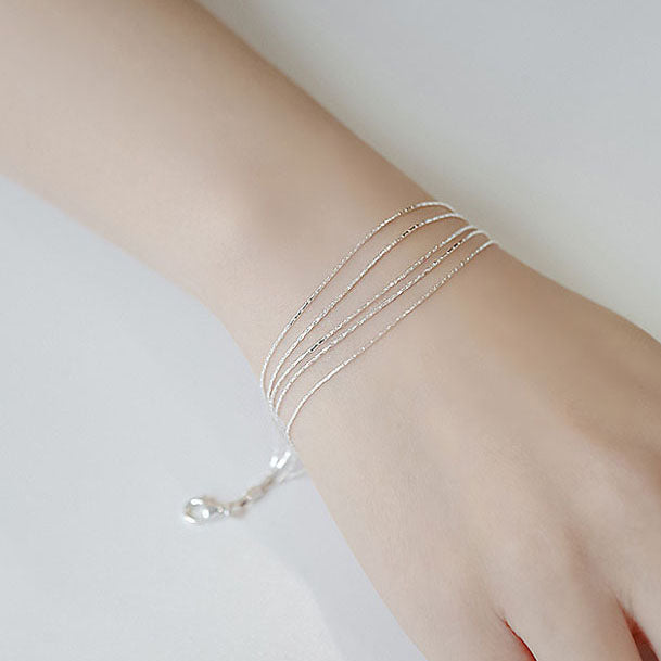 S925 Sterling Silver Sweet Personality Multilayer Thin Bracelet