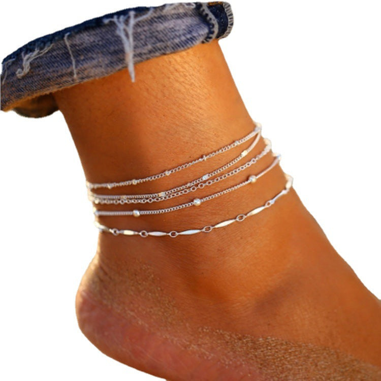 Women's Fashion Simple Handmade Anklet Combination Set