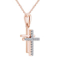 Two-tone Double-layer Cross Ladies Fashion Necklace Sweater Chain