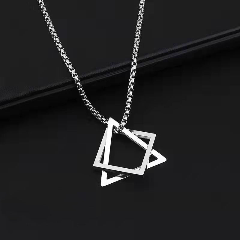 Women's Triangle Pendant Long Sweater Necklace