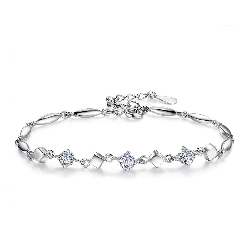 Sterling Silver Zirconia Diamond Bracelet