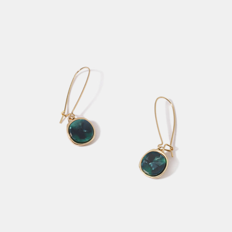 Small Temperament Earrings Acetate Emerald