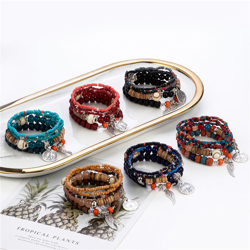 Women's Multi-layer Stretch Rice Beads Bracelets