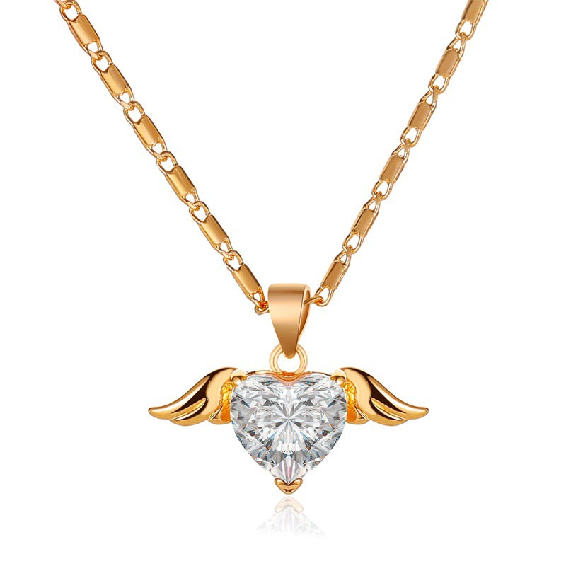 Temperament Love Wing Necklace Female Clavicle Chain