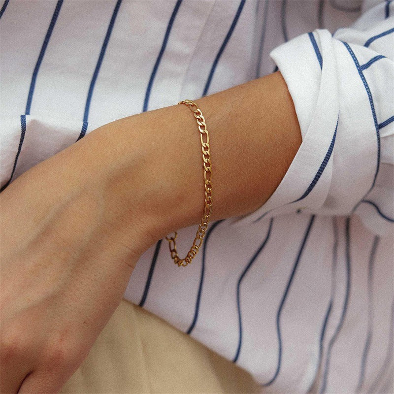 Women's Fashion Stainless Steel Plating Chain Bracelet Jewelry