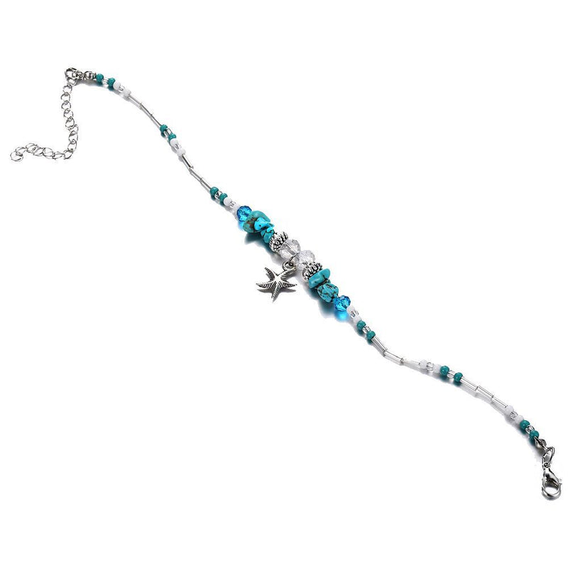 Starfish Pendant Rice Bead Anklet