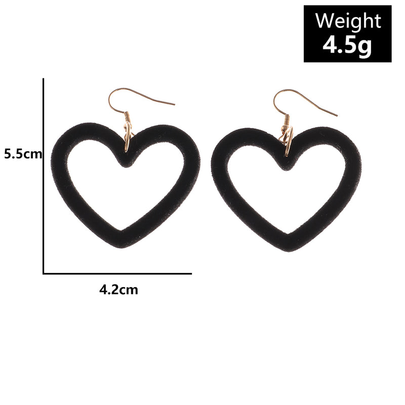 Four-color Lovely Love Girly Acrylic Flocking Earrings