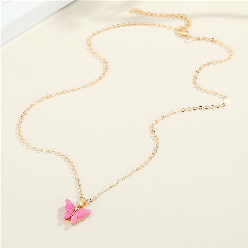 Butterfly Resin Necklace New Fashion Clavicle Chain Women