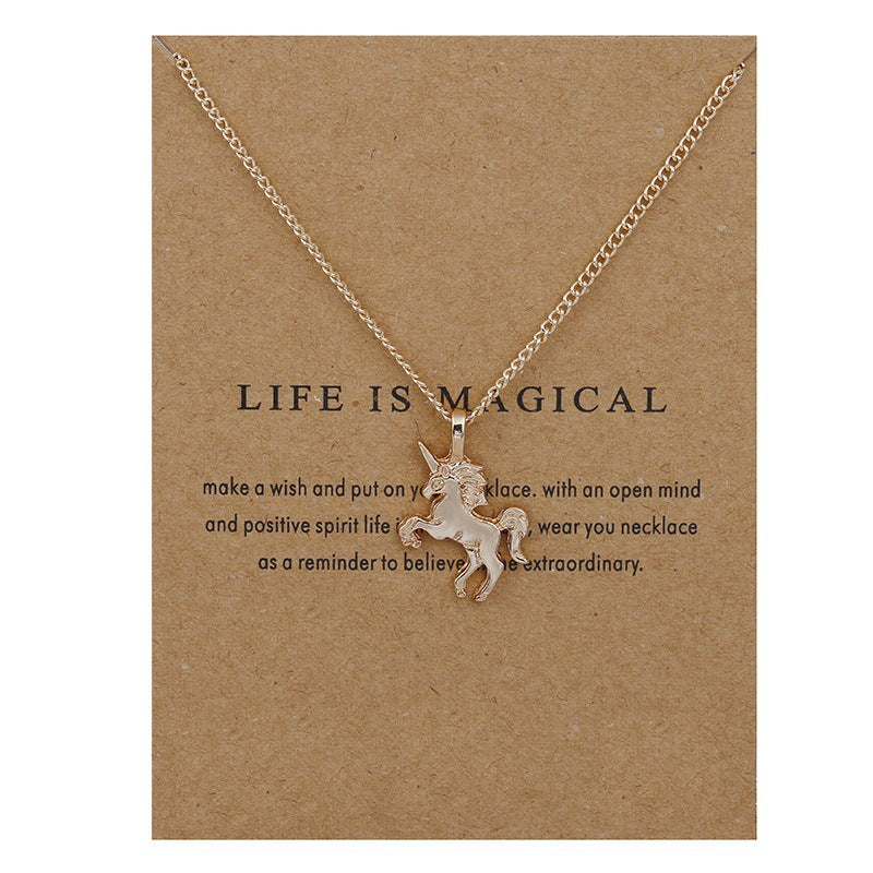 Crystal Animal Hummingbird Necklace Fashion Gold