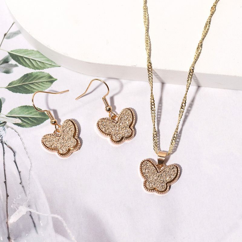 European And American Fashion Butterfly 2-piece Set Jewelry Wholesale