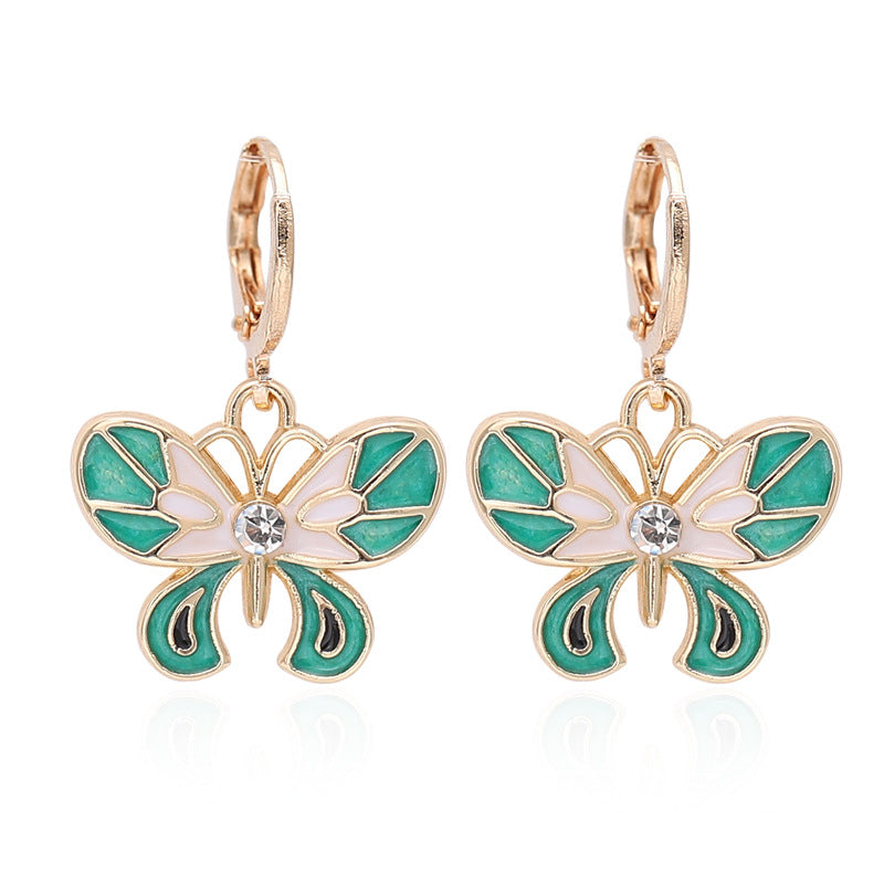 Women's Multicolor Butterfly Earrings All-matched Personality