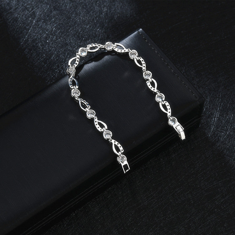 Zircon Inlaid Bracelet Geometric Shape Simple Trendy