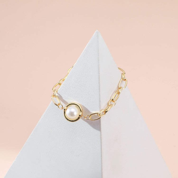 Alloy Fashion Pearl Chain Bracelet