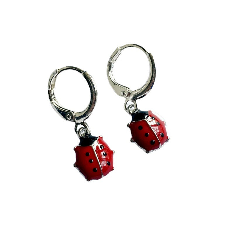 New Red Ladybug Earrings Fairy Alloy Enamel