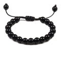 Personalized Volcanic Stone Tiger Eye Chain Couple Bracelet