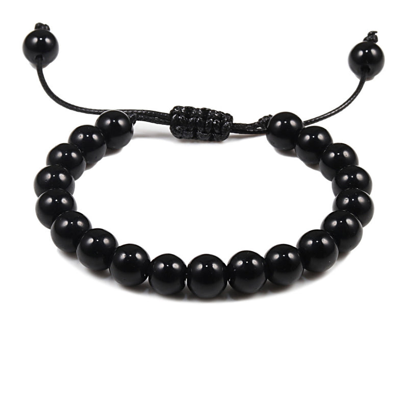 Personalized Volcanic Stone Tiger Eye Chain Couple Bracelet