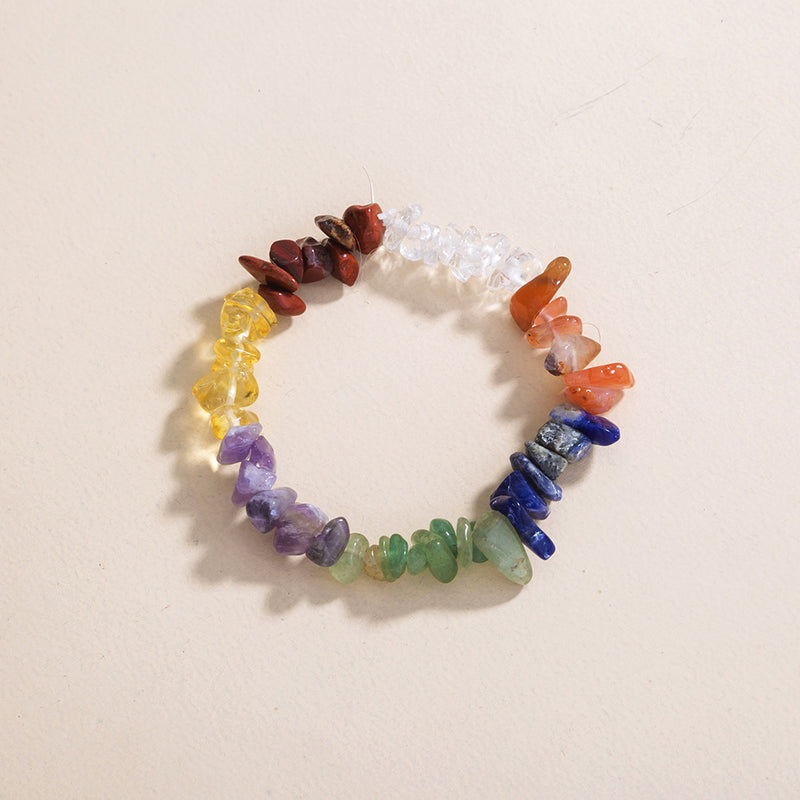 Count Color Natural Rough Stone Crystal Stone Elastic Bracelet