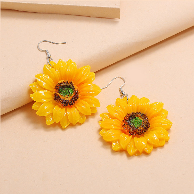 Simple Sunflower Earrings