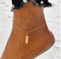 Fashion Shell Rice Beads Hand-Woven Adjustable Anklet Ocean Wind Beach Accessories
