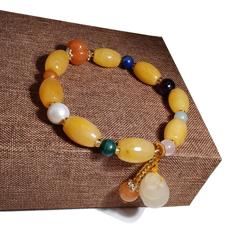 Gold Silk Jade Ethnic Style Bracelet