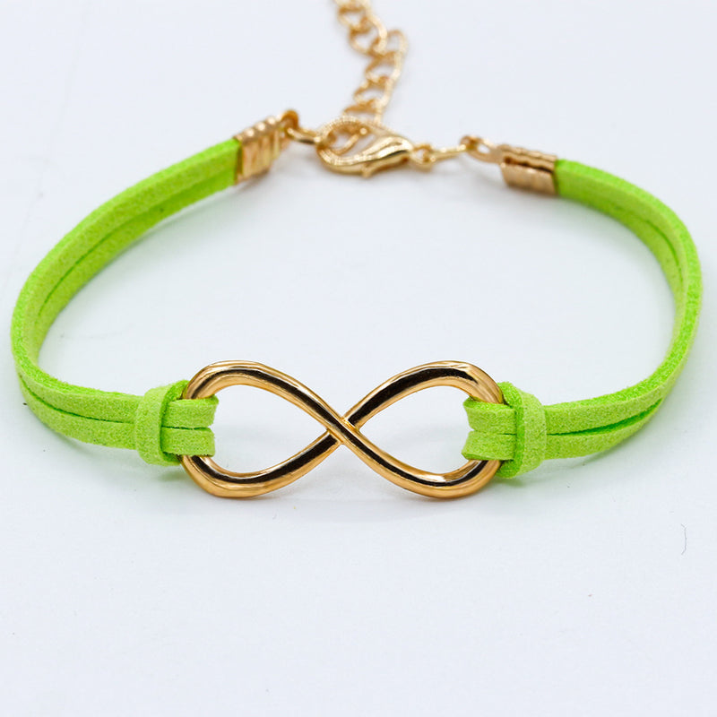 Fashion symbol 8 leather cord bracelet