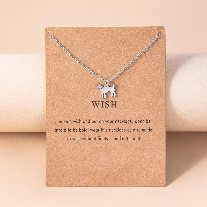 Stainless Steel Doberman Necklace Cute Animal Pet Dog Pendants Silver Chain Necklaces For Women Jewelry