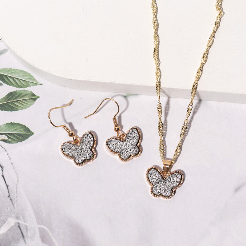 European And American Fashion Butterfly 2-piece Set Jewelry Wholesale