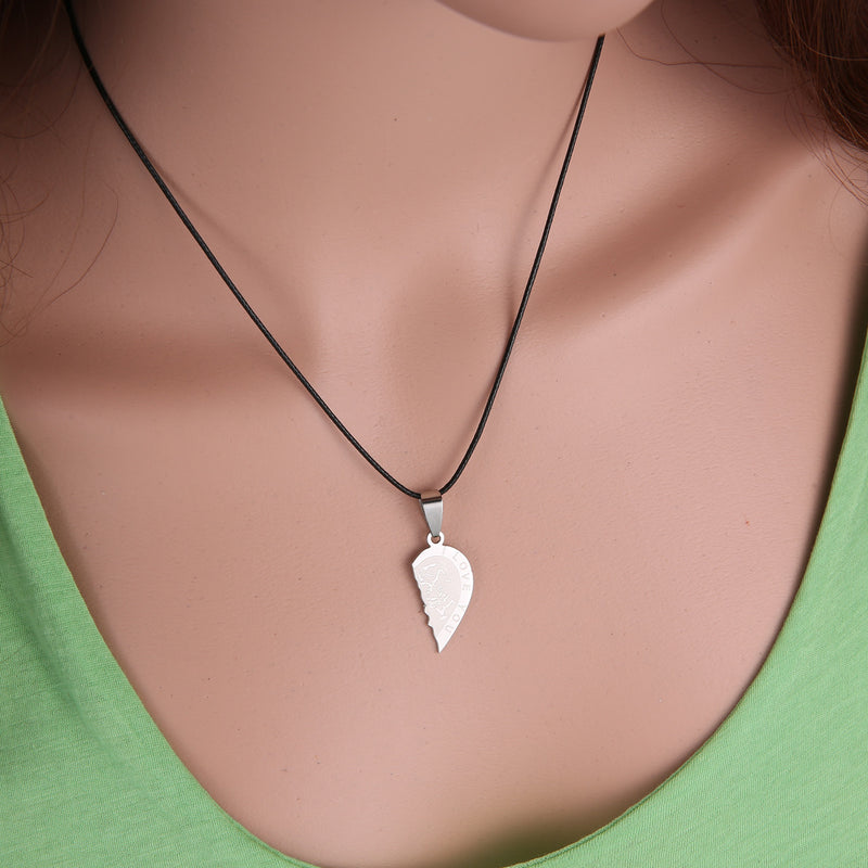 Festival Gift Heart Shaped Stainless Steel Couple Necklace