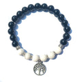 Black Agate White Pine Buddha Bead Energy Stone Bracelet