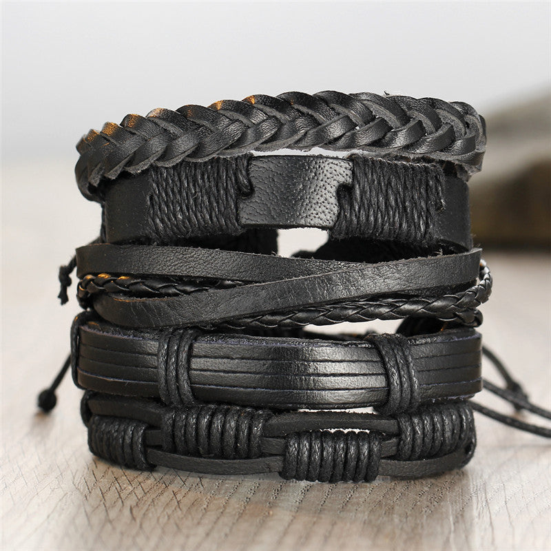 Men's Creative Vintage Leather Bracelet Set