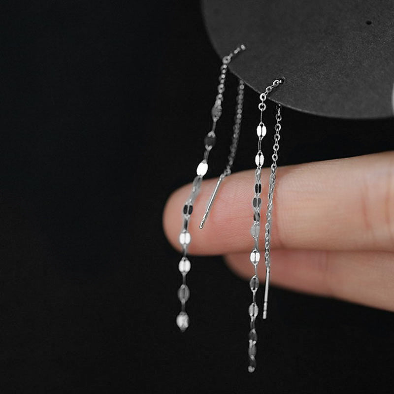 Women's Tassel Long Earrings To Show Thin Face