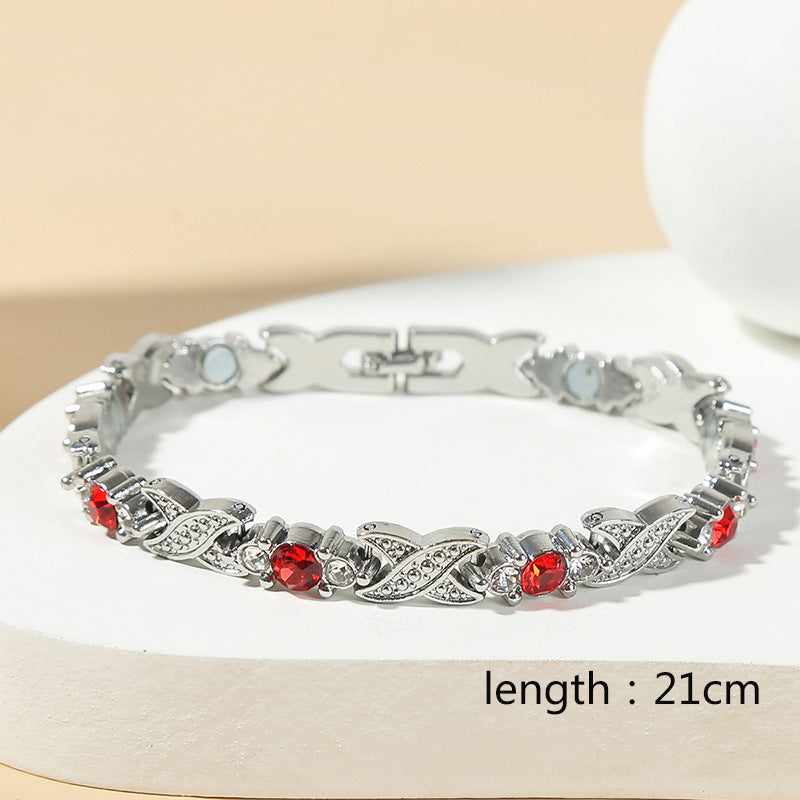 Ladies' Interlocking Gold And Diamond Magnet Bracelet