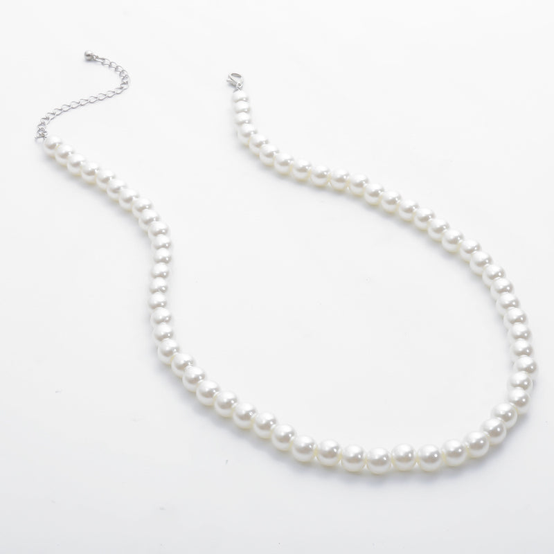 Single Layer Tassel Temperament Imitation Pearl Handmade Necklace