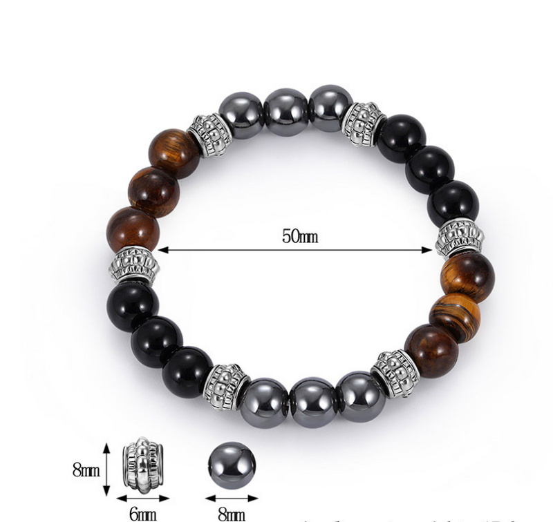 Black frosted stone tiger eye bracelet