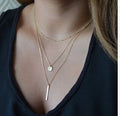 Copper Bead Chain Sequins Metal Strip Multi-layer Necklace