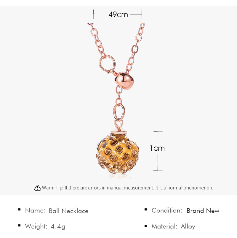 Temperament Crystal Pendant Clavicle Chain