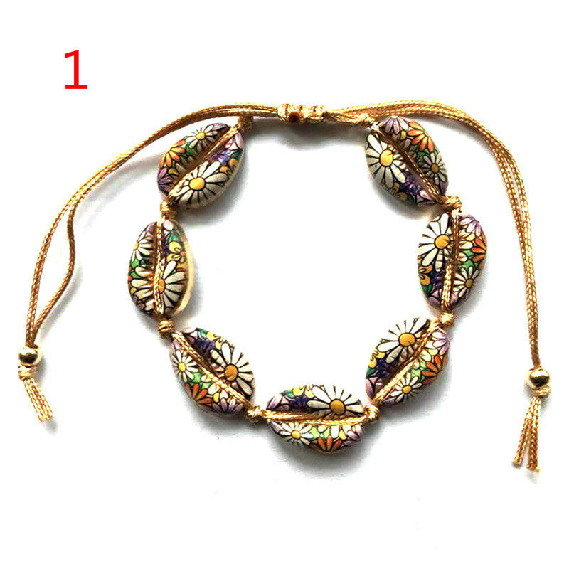 Colorful inkjet alloy shell bracelet