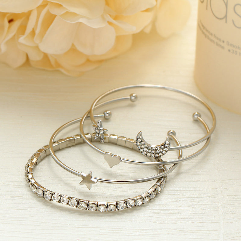 Stars and moon four-piece bracelet set