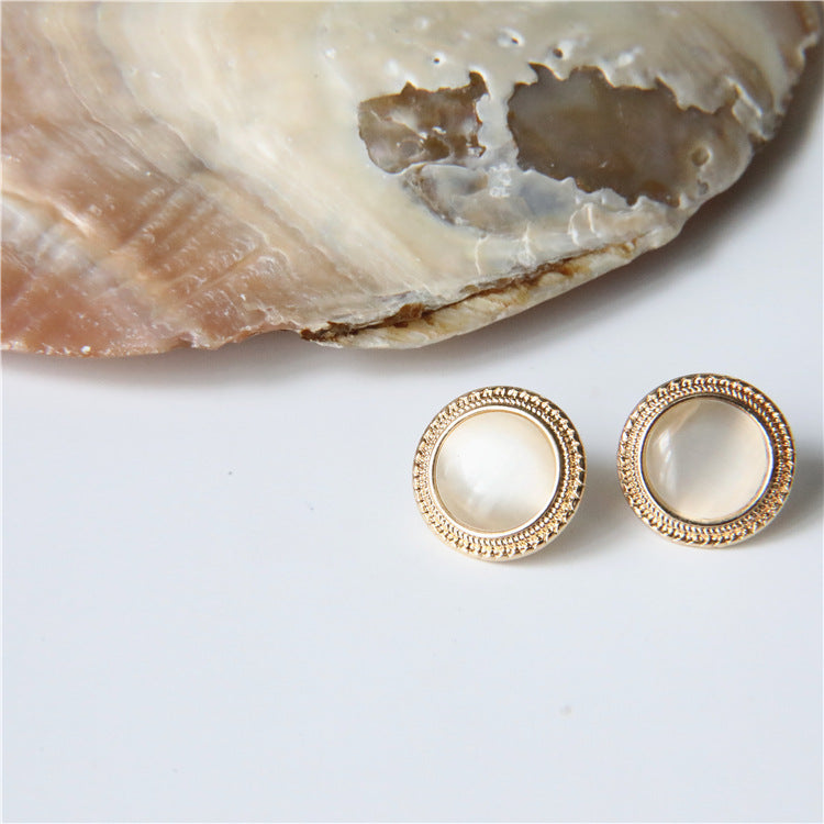 Pearl Cat Eye Stud Earrings