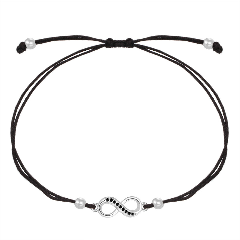 Black zircon micro inlay hand-woven fashion bracelet