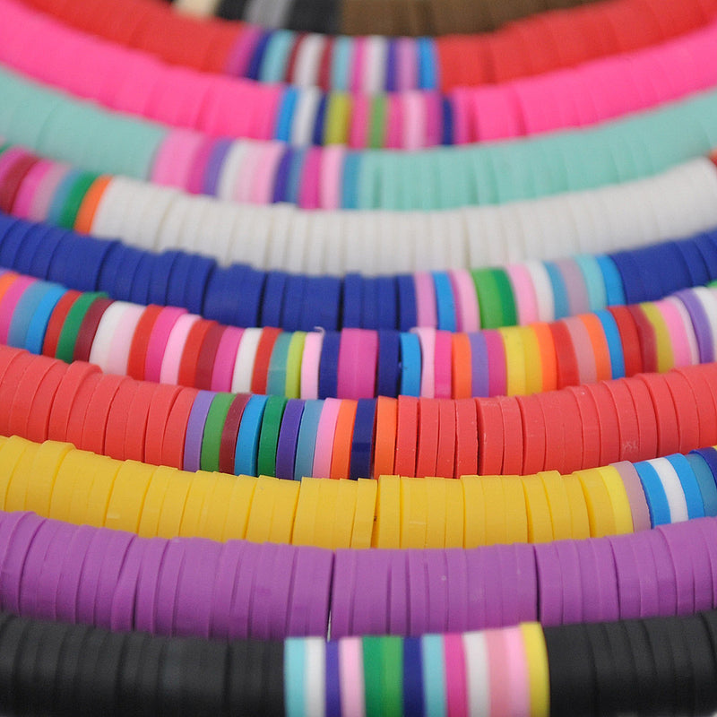 6MM mixed color soft clay necklace clavicle chain