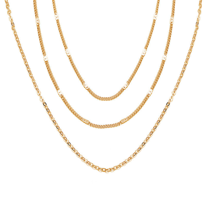 Simple multi-layer three-layer necklace