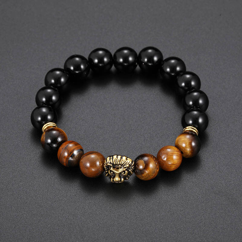 Lion head beaded bead bracelet