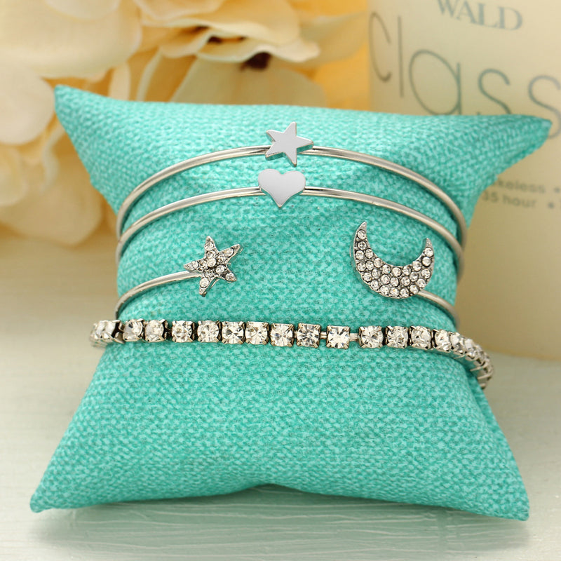 Stars and moon four-piece bracelet set