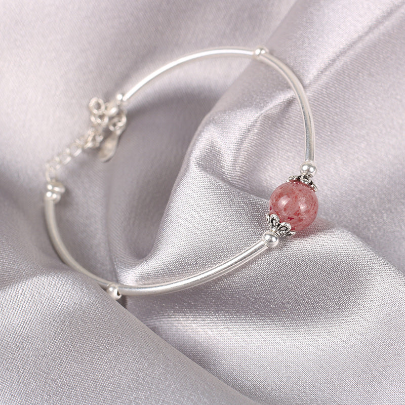 Pink Crystal Transfer Beaded Bracelet