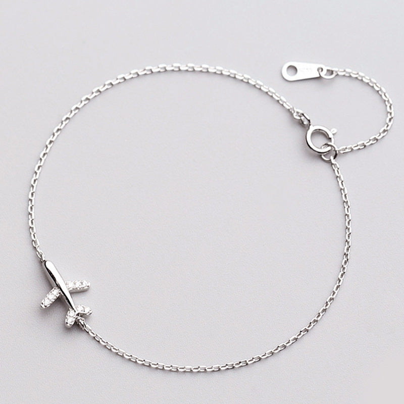 Airplane Bracelet Women 925 Silver Diamond Bracelet
