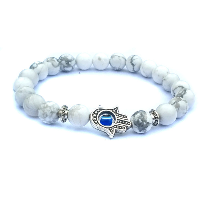 Bergamot evil eye stone bracelet