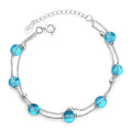 Blue artificial crystal bracelet