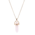 Short Bullet Head Crystal Stone Pendant Clavicle Necklace